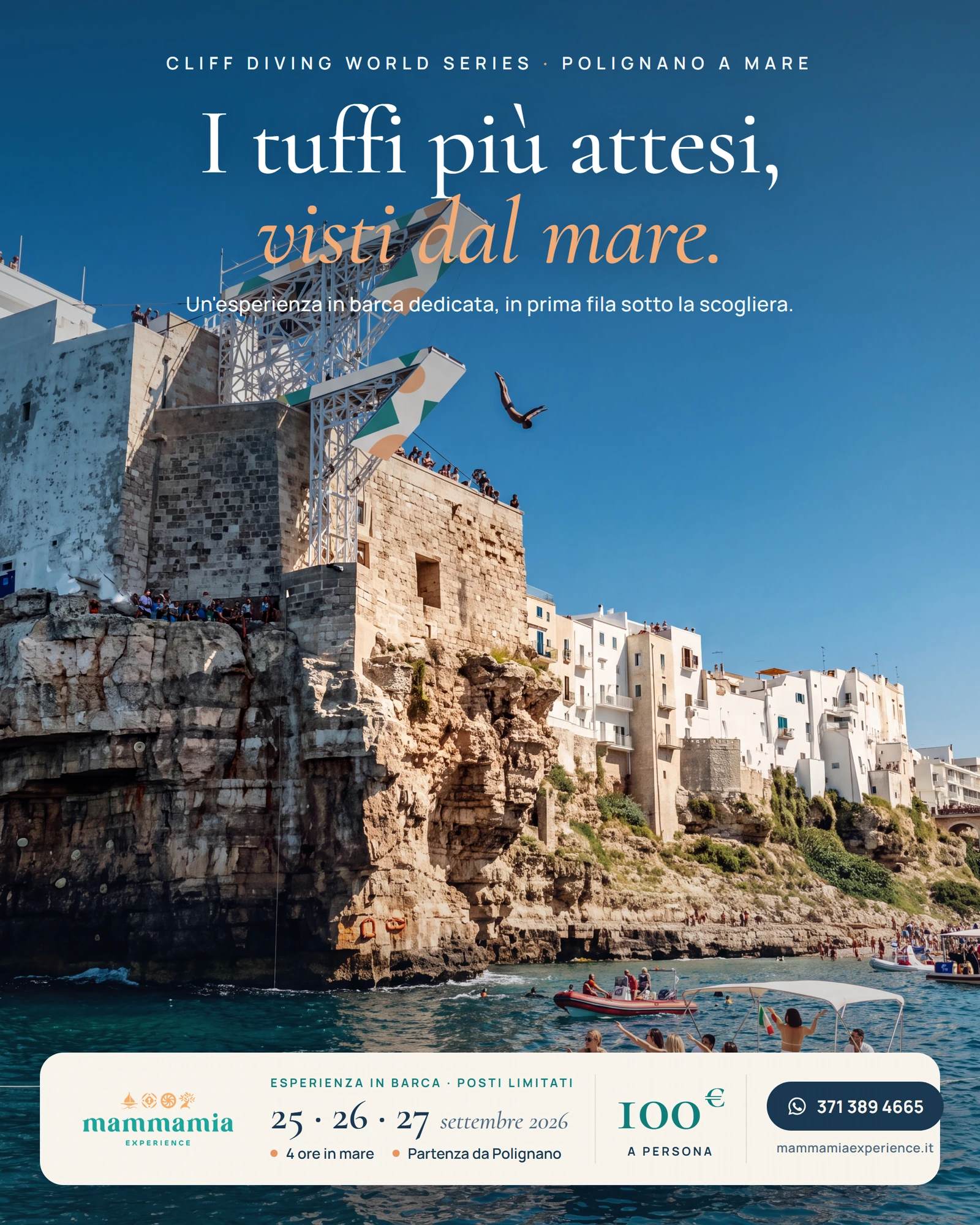 Locandina Cliff Diving World Series a Polignano a Mare — 27 settembre 2026
